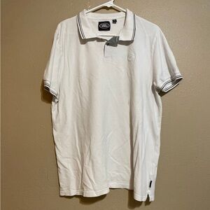 Land Rover Embroidered Logo White Short Sleeve Polo Shirt Men’s XXL